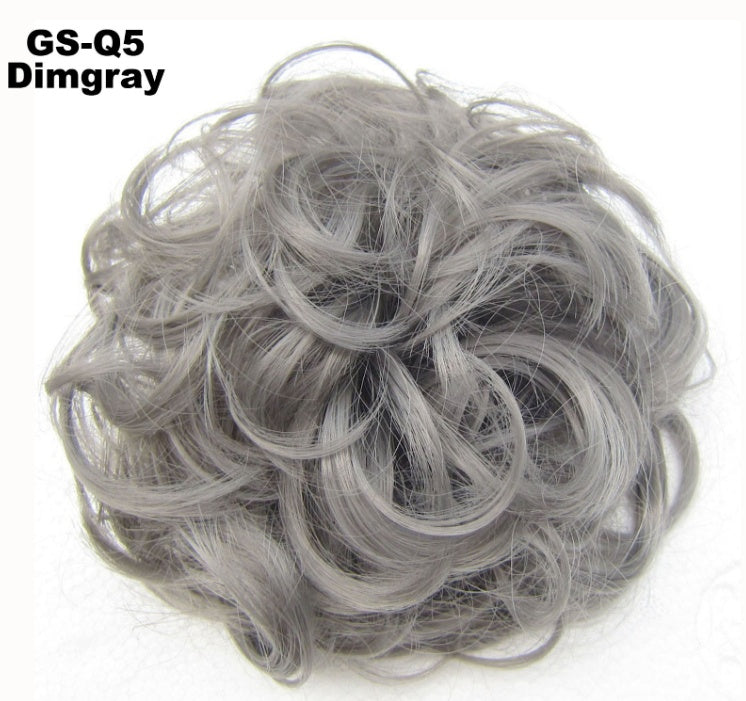Europe, Japan, and South Korea popular hair bun fluffy natural drawstring curly hair ball head hair ring hair set female hair accessories chemical fiber hair Europe, Japan, and South Korea popular hair bun fluffy natural drawstring curly hair ball head hair ring hair set female hair accessories chemical fiber hair